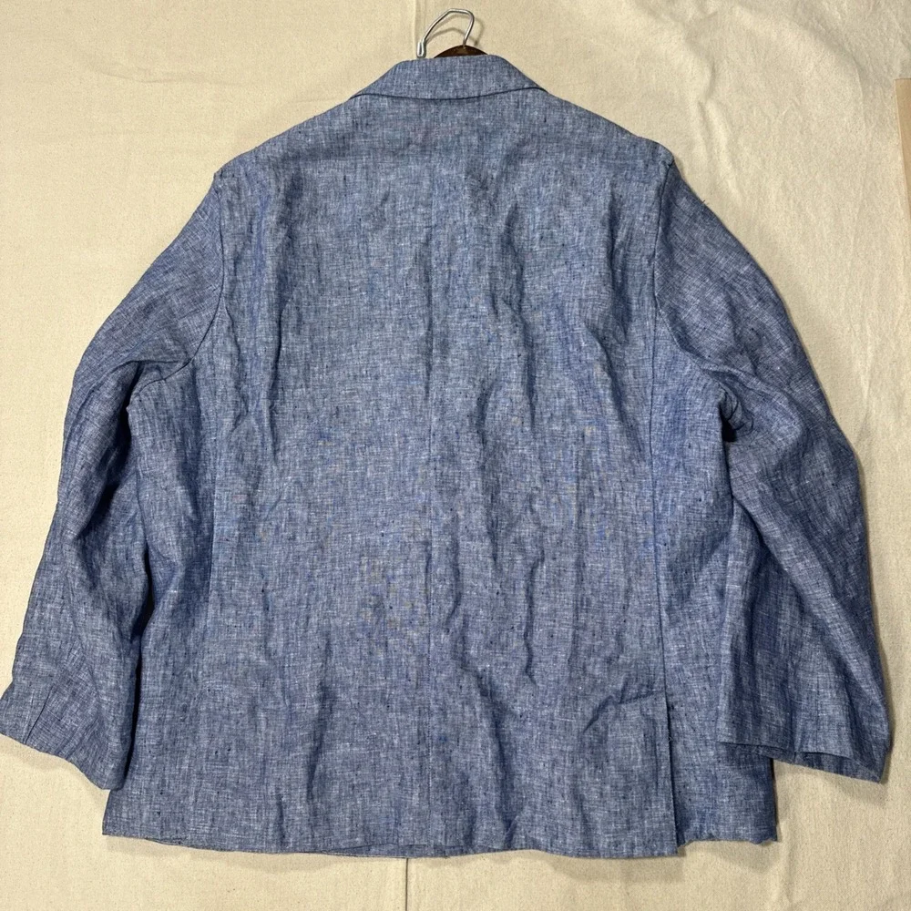 Linen Blazer Blue Tasso Elba Mens Blue Sport Coat Summer Wedding Sz Large